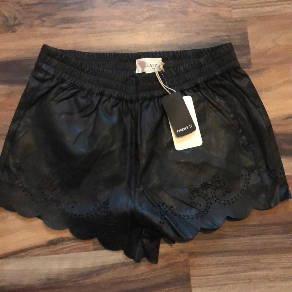 Brand New Faux Leather Shorts